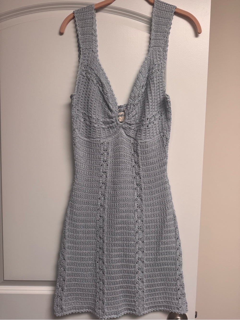 Capittana Light Gray Crochet Sundress - Women's Knit Dress